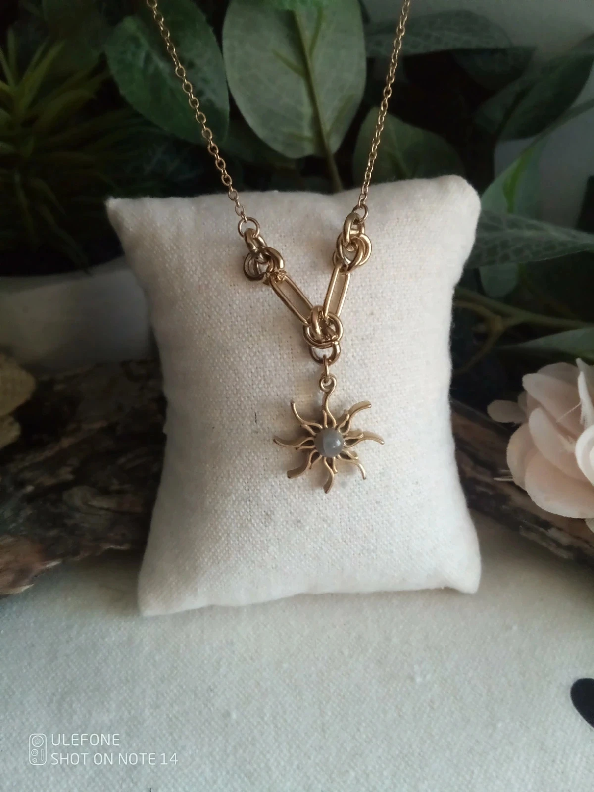 Collier labradorite soleil fleuri
